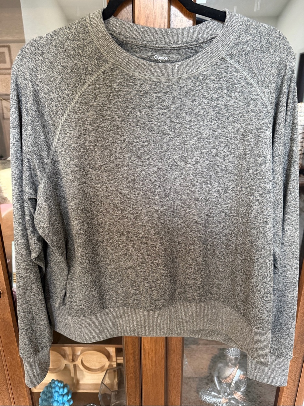 Quince Women's Heather Gray Crewneck Pullover Sweater